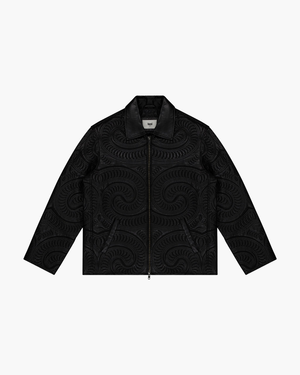 embroidered leather jacket