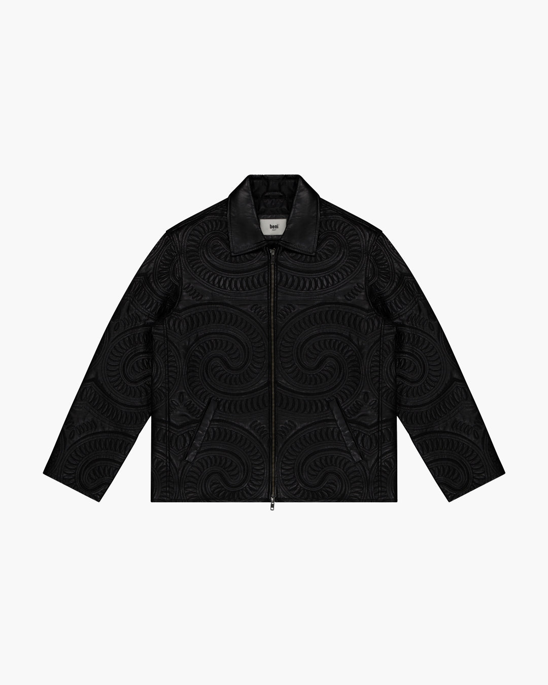 embroidered leather jacket