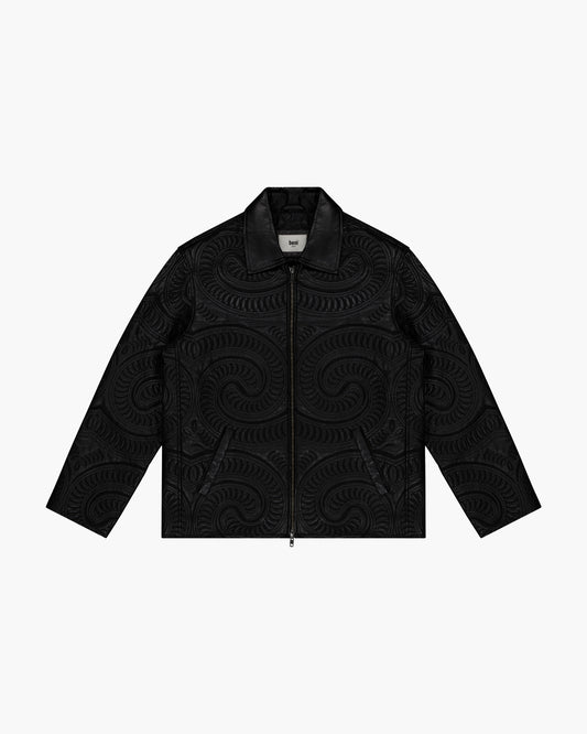 embroidered leather jacket