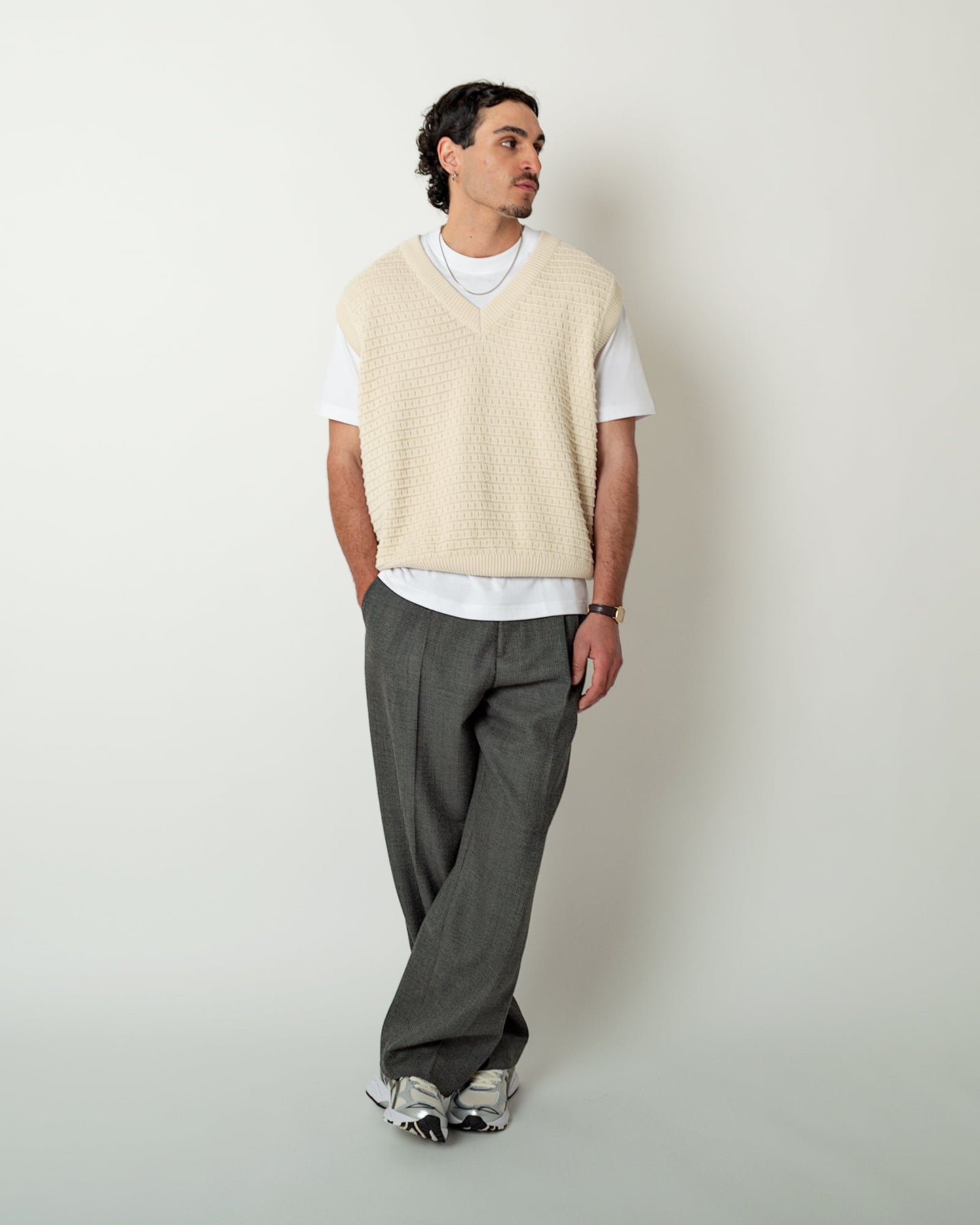 oversized knitted vest