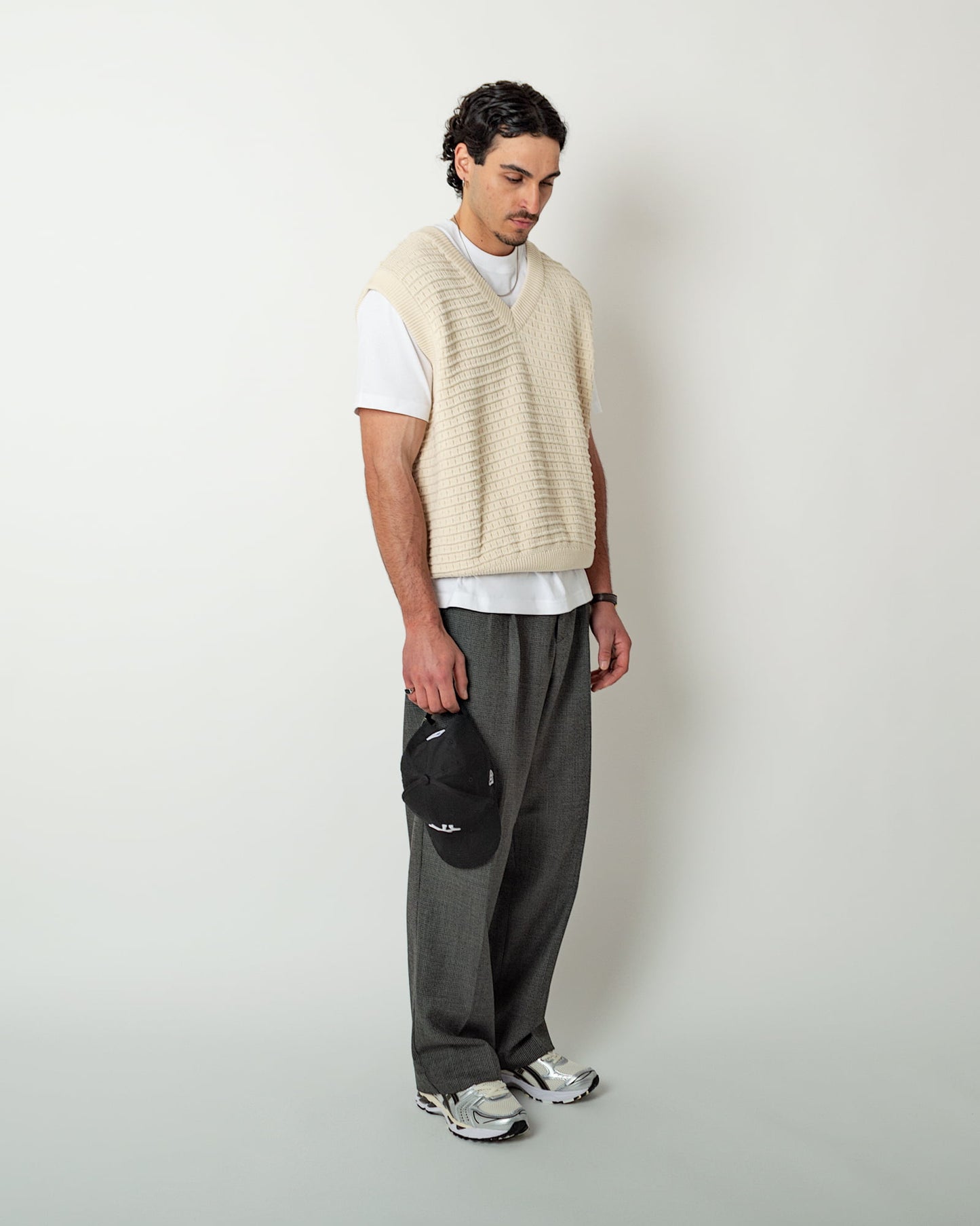 oversized knitted vest