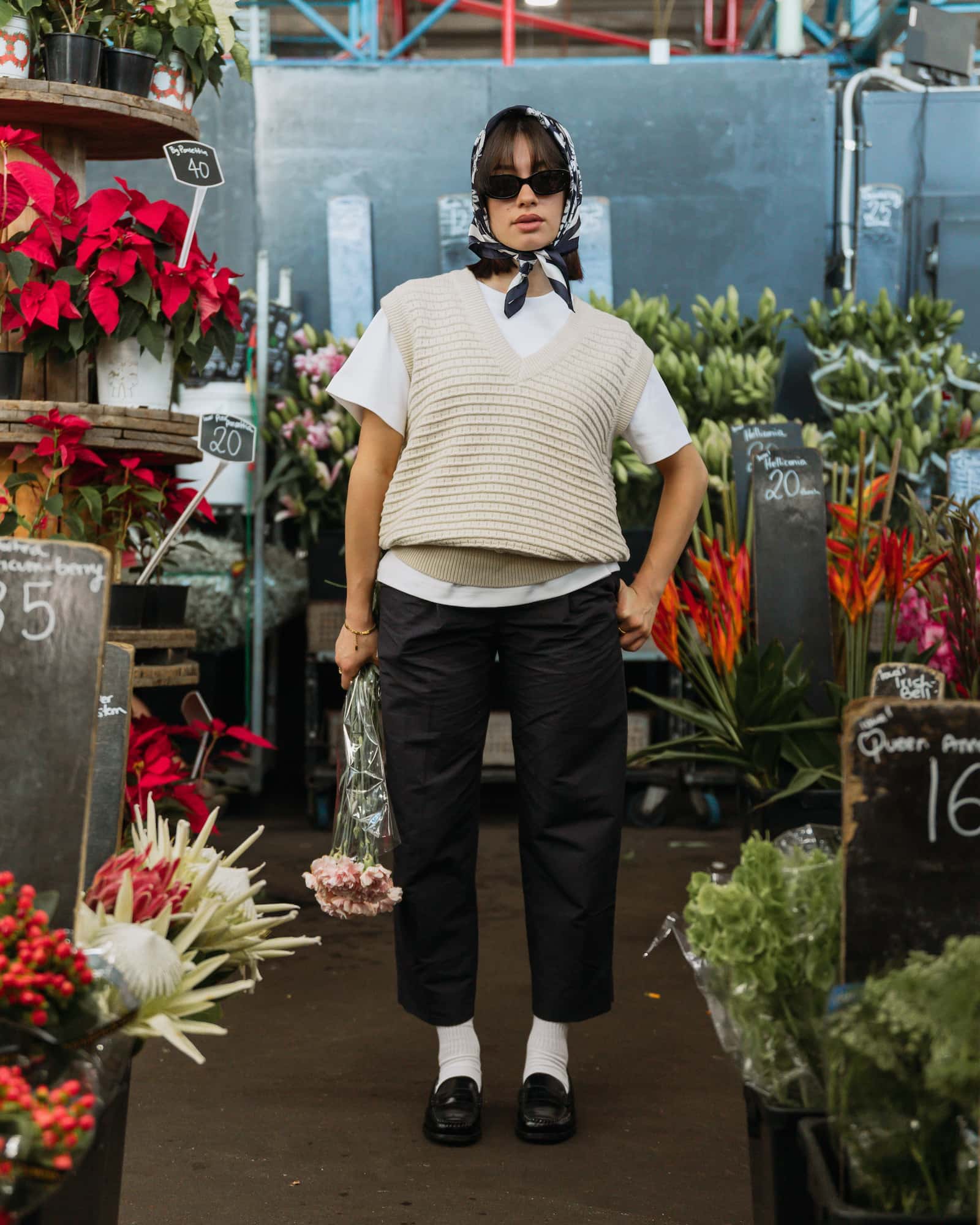 oversized knitted vest