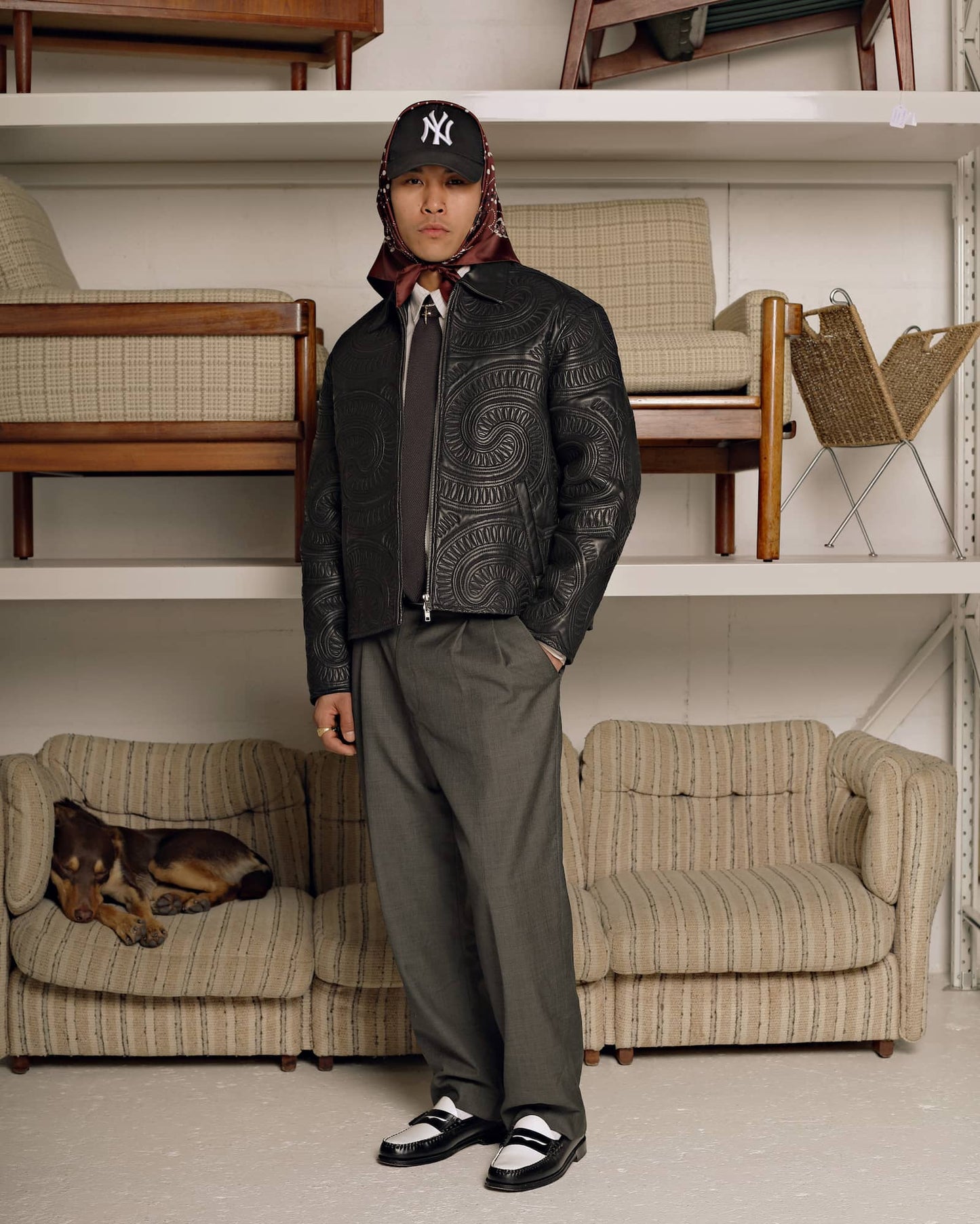 embroidered leather jacket