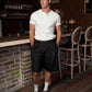 wool pleated shorts