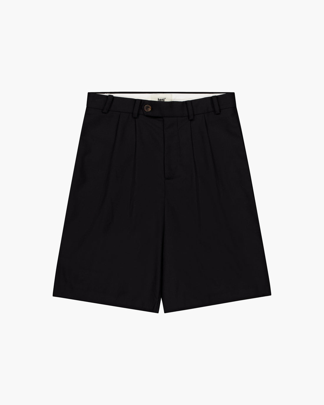 wool pleated shorts