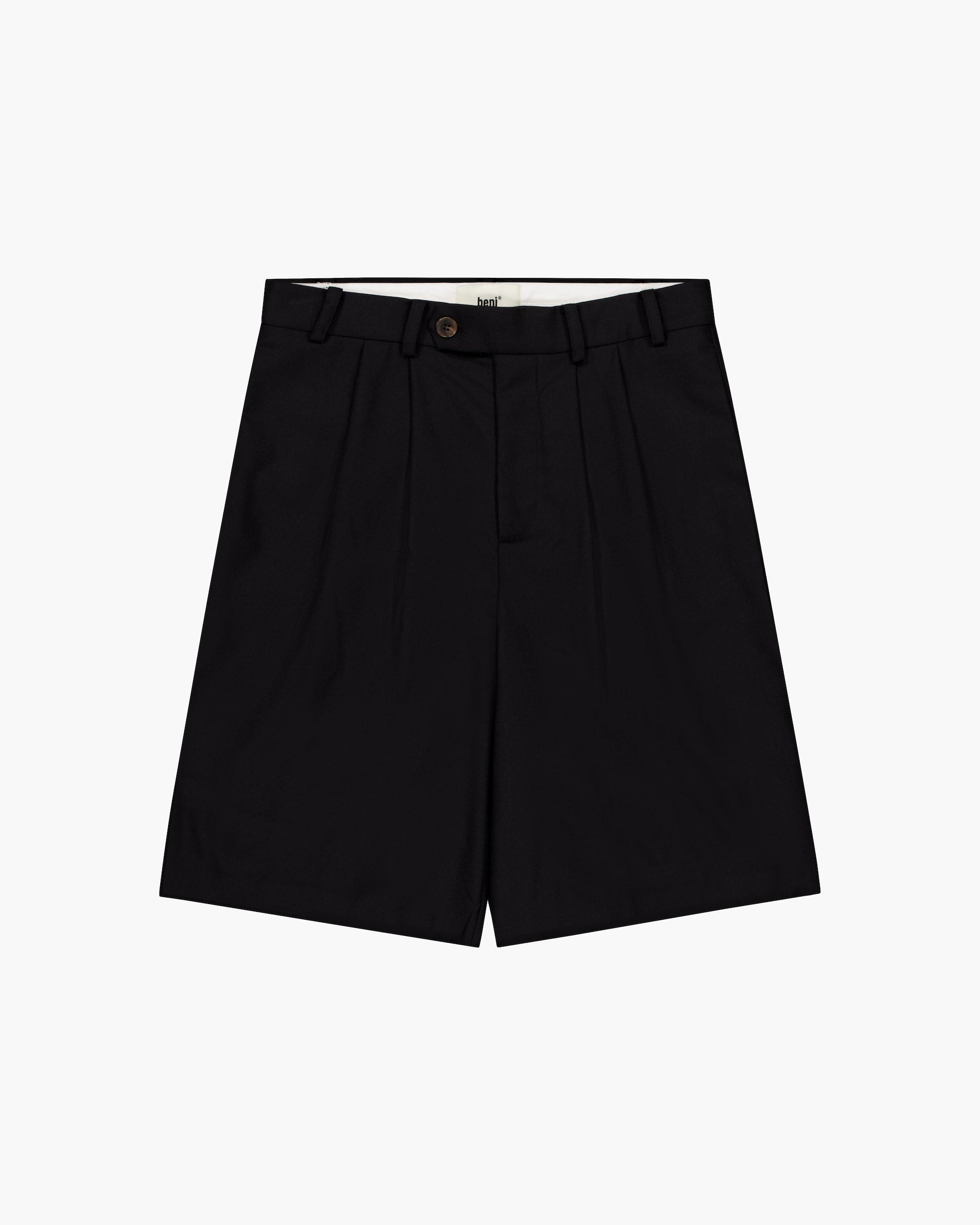 wool pleated shorts