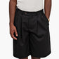 wool pleated shorts